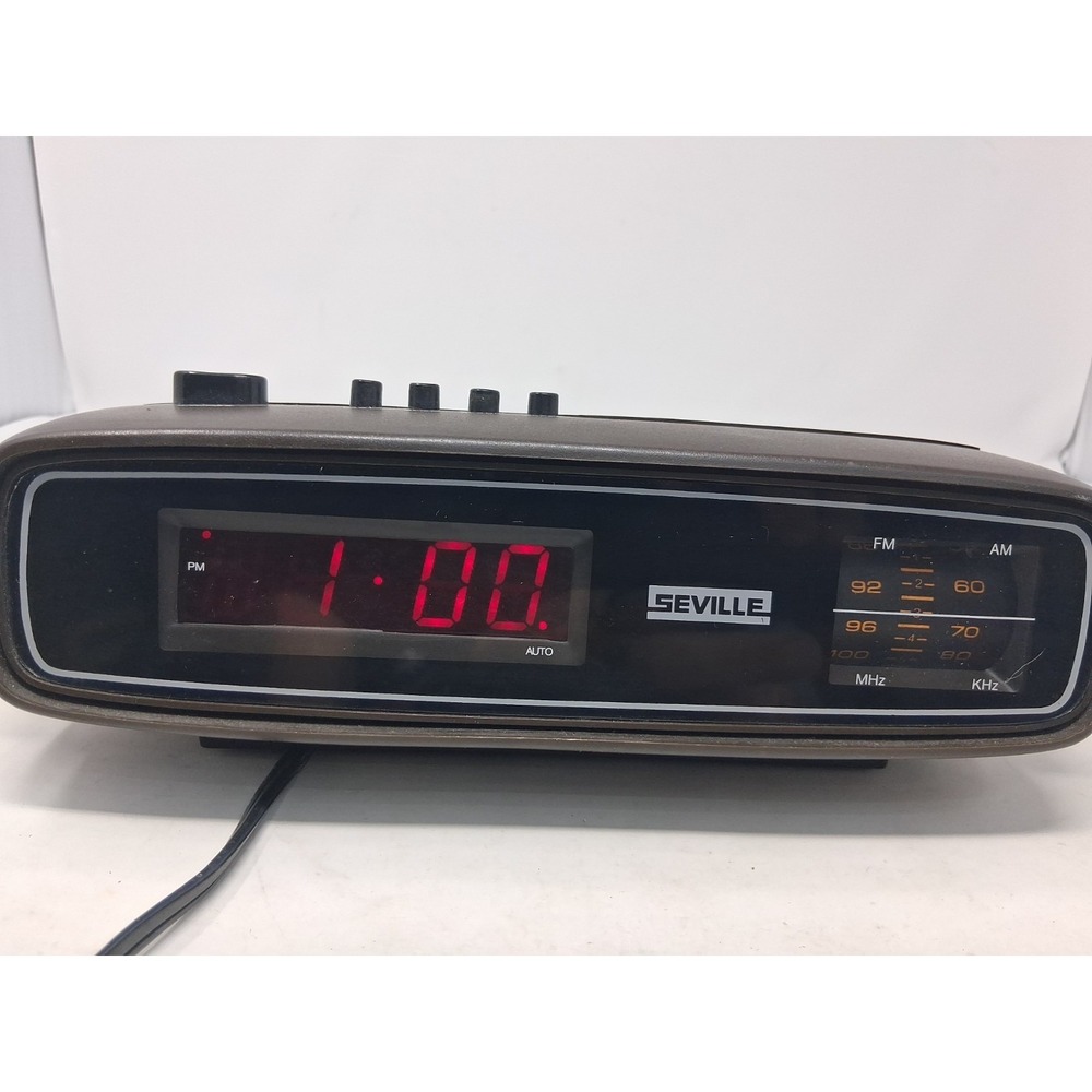 Seville Vintage Alarm Clock Model# 3402 ECR Tested And Working!
